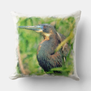 Heron B Watercolor Pillows