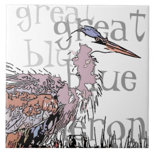 Heron Birds Wildlife Animals Tile