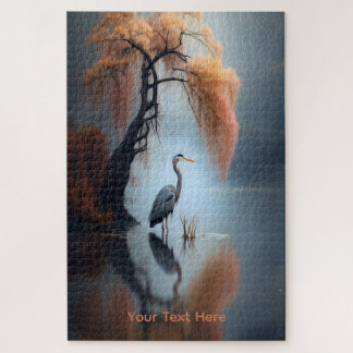 Heron by the Lakeside Wall Art  Jigsaw Puzzle