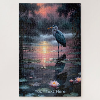 Heron by the Lakeside Wall Art  Jigsaw Puzzle