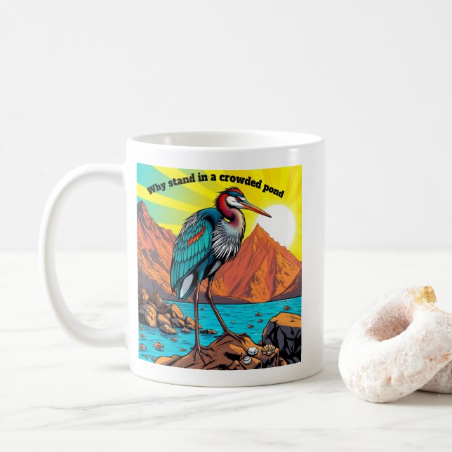 Heron by the Water  Coffee Mug (With Donut)