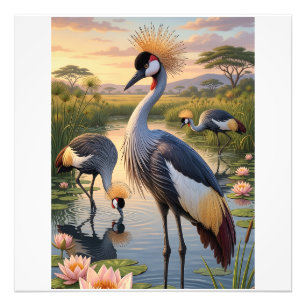 Heron By The Water Serene Nature Landscape Fleece Photo Print
