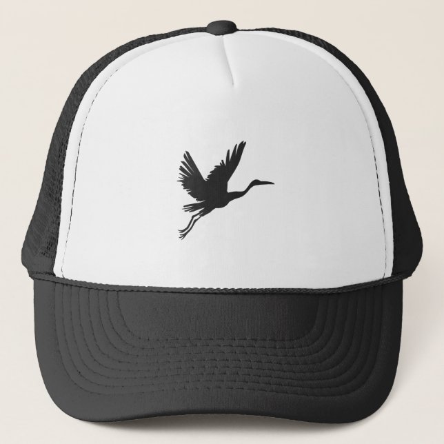 Heron flying silhouette - Choose background colour Trucker Hat (Front)