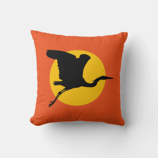 Heron in flight cushion