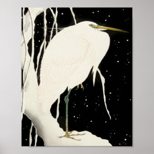 Heron in Snow - Ohara Koson - Vintage Art 8 Poster