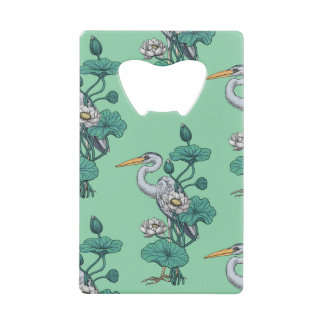 Heron in the White Lotus Garden on jade