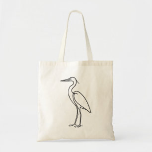 Heron Line Art – Minimalist Bird Illustration Tote Bag