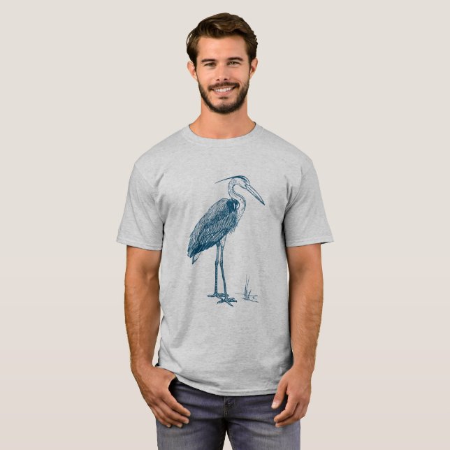 Heron - Ocean Blue T-Shirt (Front Full)