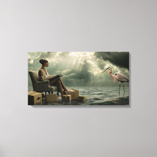 Heron psychology canvas print