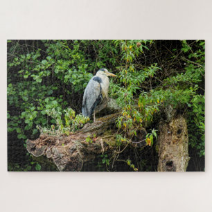 Heron. Roath Park Lake, Cardiff, Wales Jigsaw Puzzle