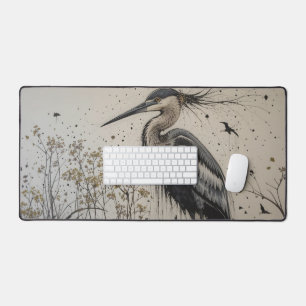 Heron’s Elegance Desk Mat