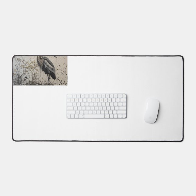 Heron’s Elegance Desk Mat (Keyboard & Mouse)