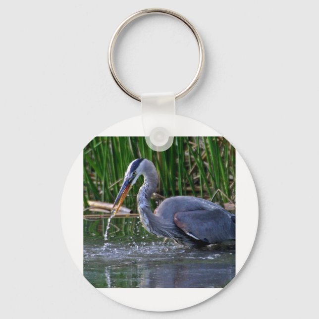 Heron Splash Key Ring (Front)
