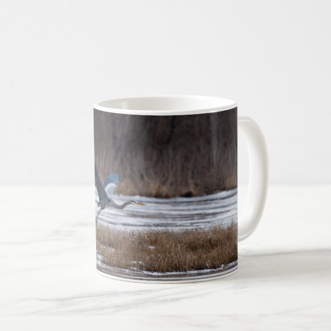 Heron Take Off Coffee Mug (Front Right)