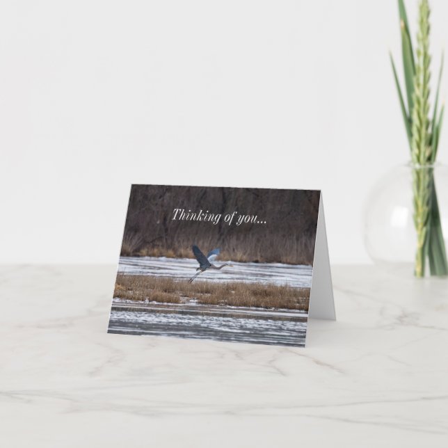 Heron Take Off Thinking Of You Card (Front)