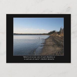 Heron with Nietzsche Quote Postcard