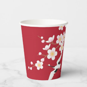 Herons and Dahlias Japanese design / Paper Cups