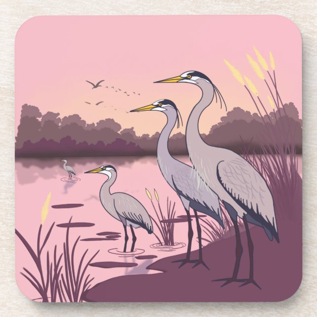 Herons by the Lake Coaster (Front)