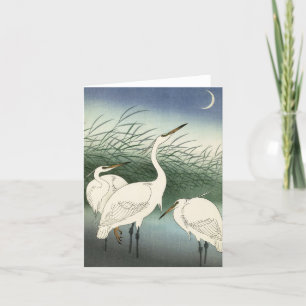 Herons in Shallow Water by Ohara Koson Thank You Card