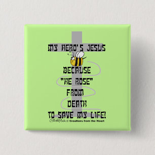 Hero's Jesus 15 Cm Square Badge