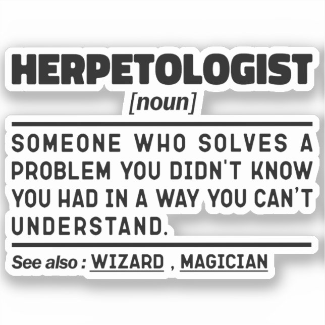 Herpetologist Noun Cool Professor Sarcastic Saying (Front)