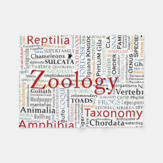 Herpetology in Typography Fleece Blanket