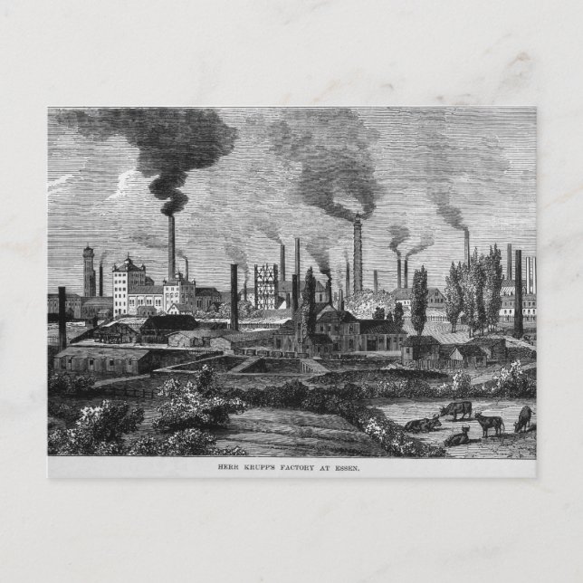 Herr Krupp's Factory in Essen, Germany Postcard (Front)