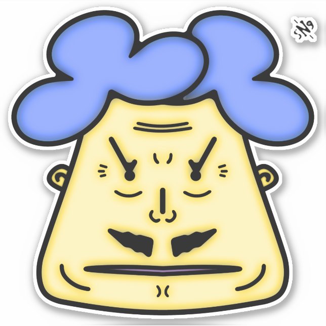 Herr Moustache cartoon face v2 (Front)