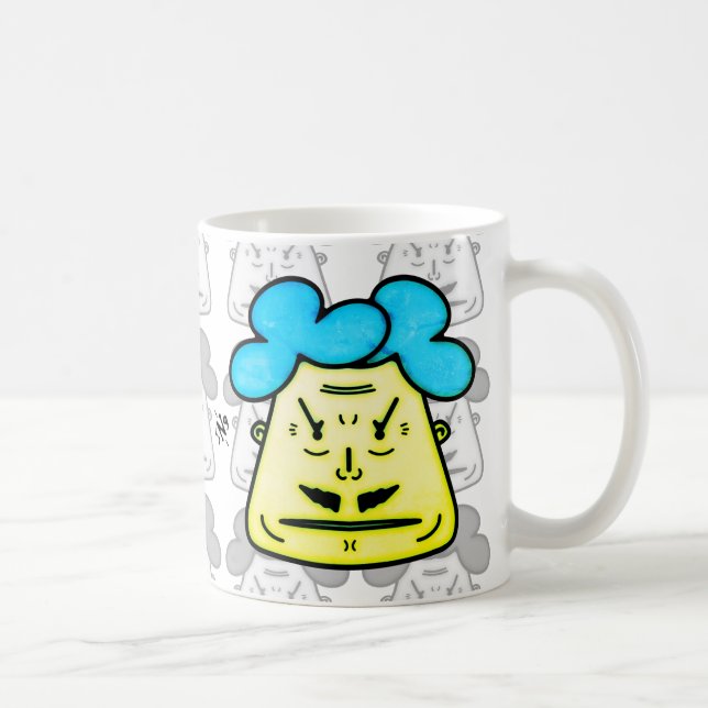 Herr Moustache cartoon face v2-1 Coffee Mug (Right)