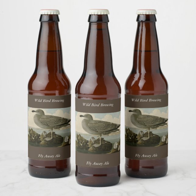 Herring Gull from John Audubon's Birds of America Beer Bottle Label (Bottles)