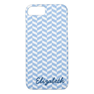 Herringbone Blue White Beach Colours Custom Case-Mate iPhone Case