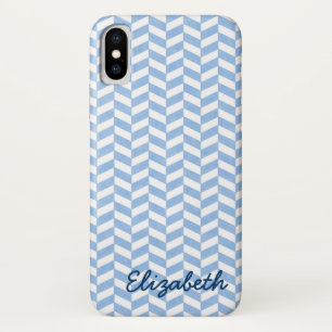 Herringbone Blue White Beach Colours Custom Case-Mate iPhone Case