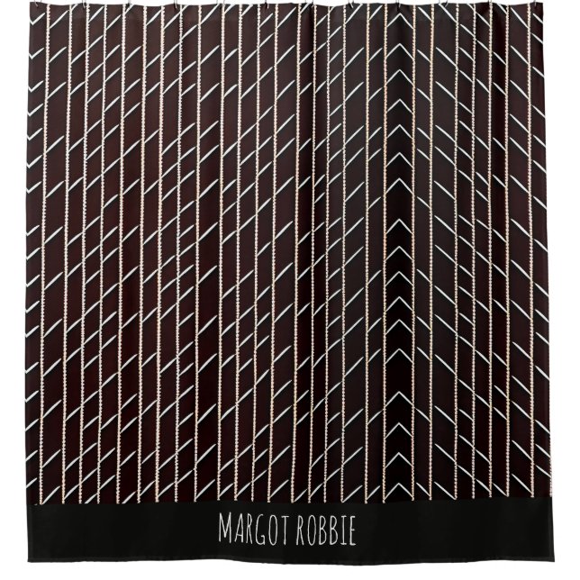 Herringbone braided braid Beige Minimal Pattern Shower Curtain (Front)