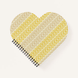 Herringbone Chic Yellow Brown Notebook