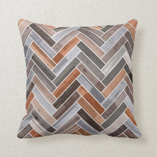 Herringbone Pattern in Earthen Rock Colours Cushion