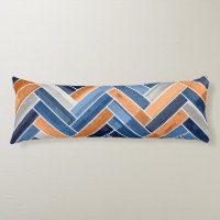 Herringbone Pattern in Navy Blue and Orange