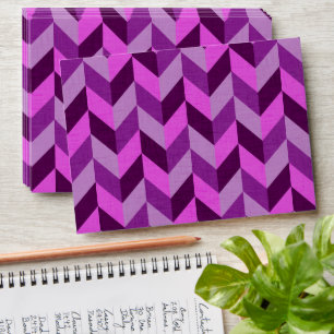 Herringbone pattern in purple envelope