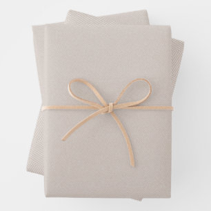 Herringbone tweed effect neutral beige holiday wrapping paper sheet