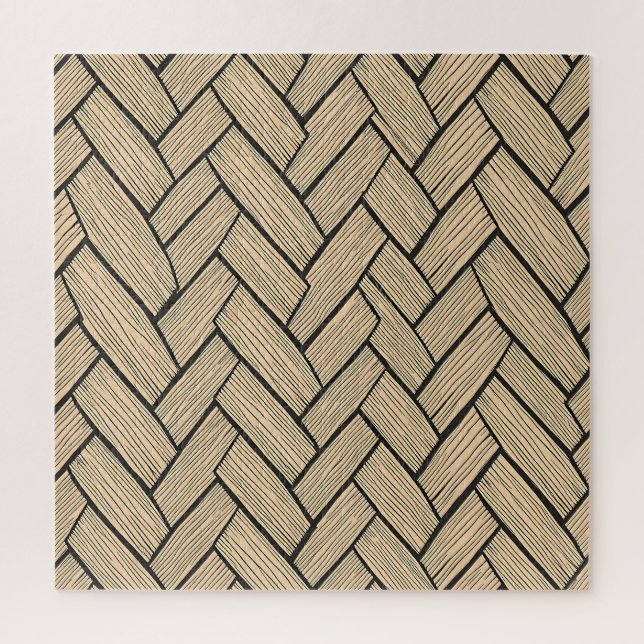 Herringbone Wood Parquet Pattern Jigsaw Puzzle (Vertical)