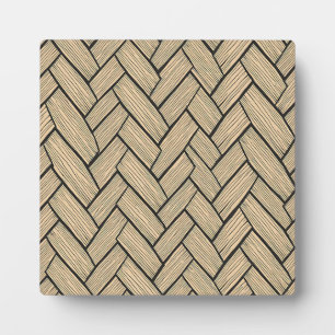 Herringbone Wood Parquet Pattern Plaque