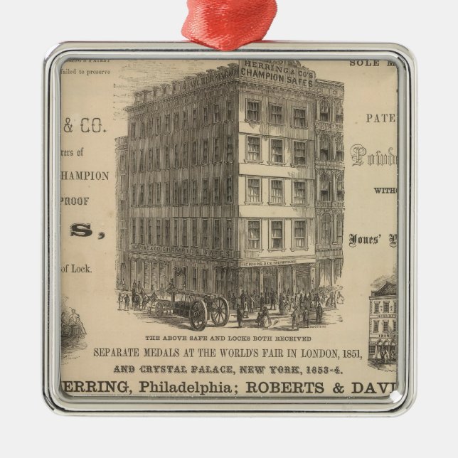 Herring's Patent Champion Safes Metal Tree Decoration (Front)