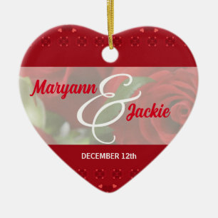 Hers and Hers 1st Anniversary Red Ornament