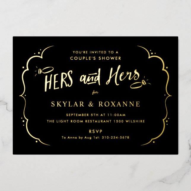 Hers and Hers Gay Couples Shower Gold (Front)