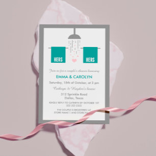 Hers and Hers Lesbian Couple's Shower Invitation