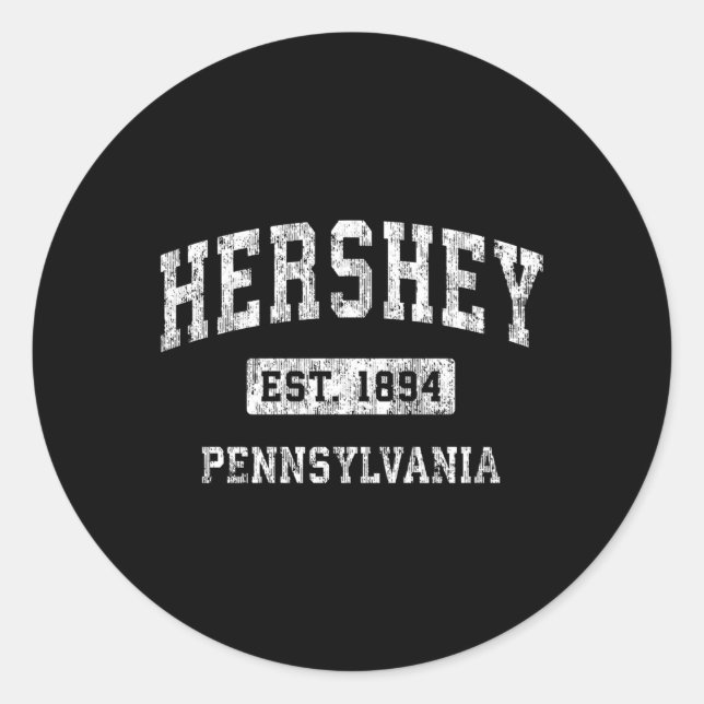 Hershey Pennsylvania Pa Established Sports Classic Round Sticker (Front)