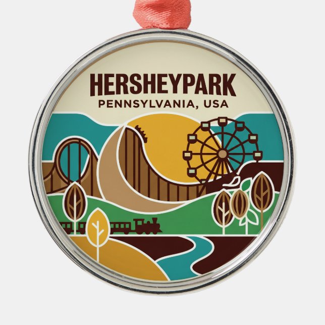 Hersheypark USA Metal Tree Decoration (Front)