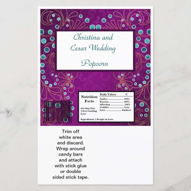 Hershey's Large Bar Wrapper Arabian Purple (Front)