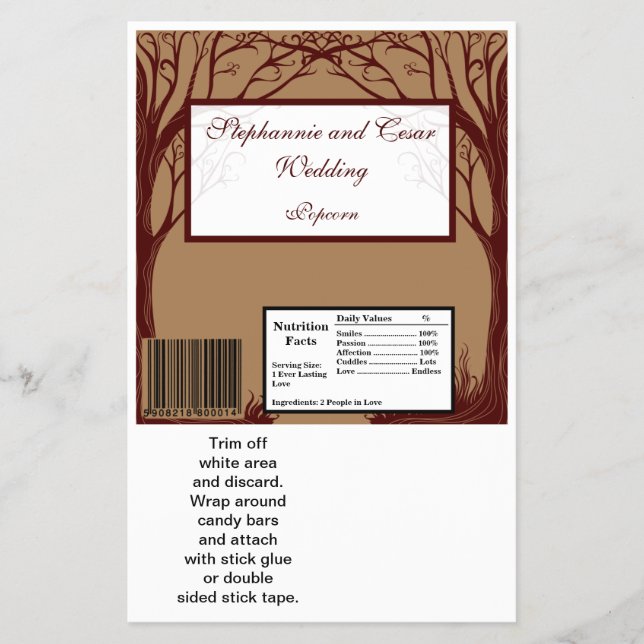 Hershey's Large Bar Wrapper Autumn Tree (Front)