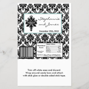 Hershey's Large Bar Wrapper Black Tiffany Damask