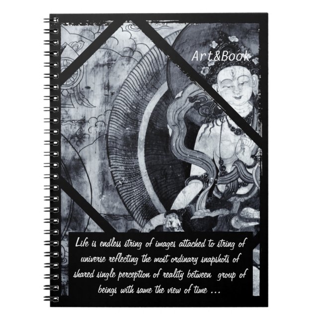 Heruka Buddha no.3 - Tibet, Art in BW (Notebook) Spiral Notebook (Front)